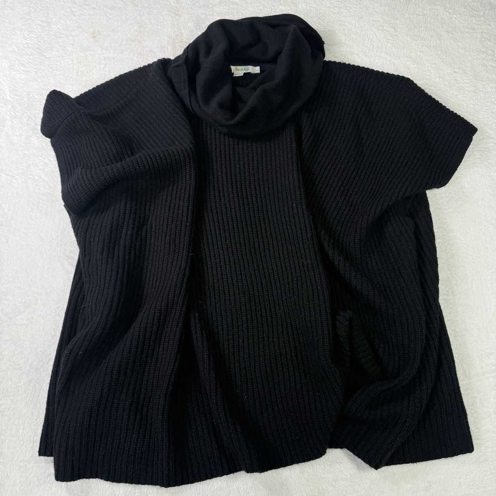 Boden Sarah Roll Wool Cashmere Blend Sweater Large Chunky Knit Cowl Neck Poncho